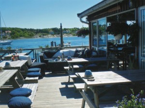 Terrass med utsikt mot havet